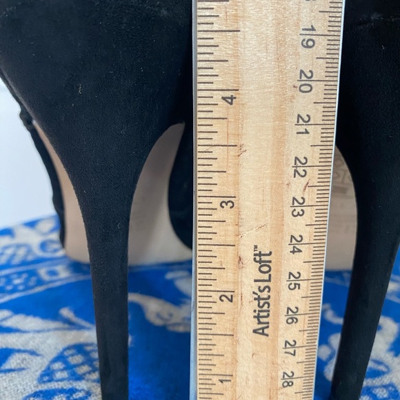 Aldo Stiletto Black Lace Ankle Boot Peep Toe - Picture 5 of 9